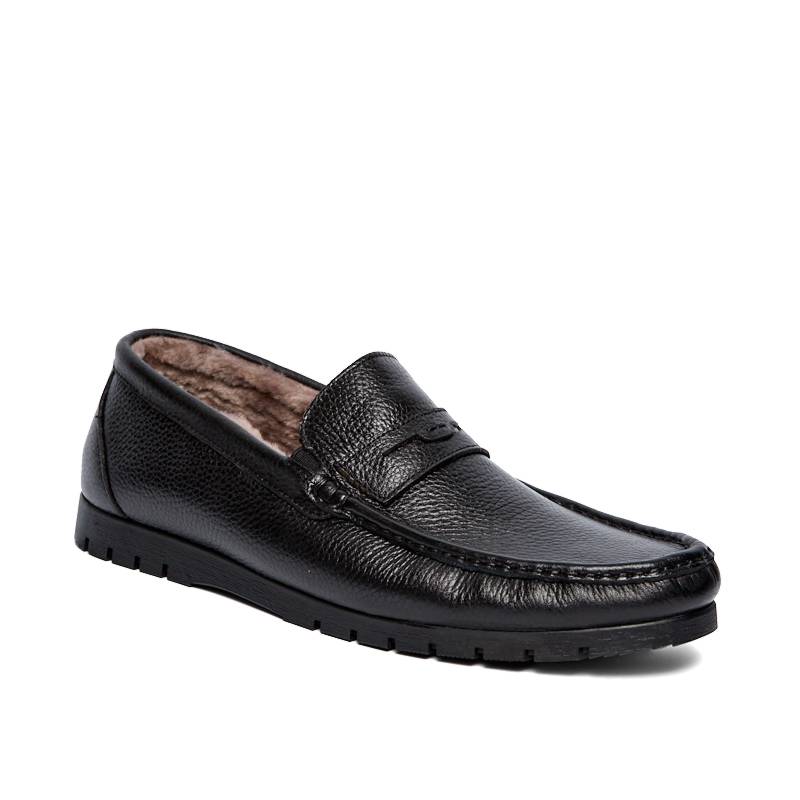 RB1426-2600-black-2 Мокасины муж.кожа-мех черный